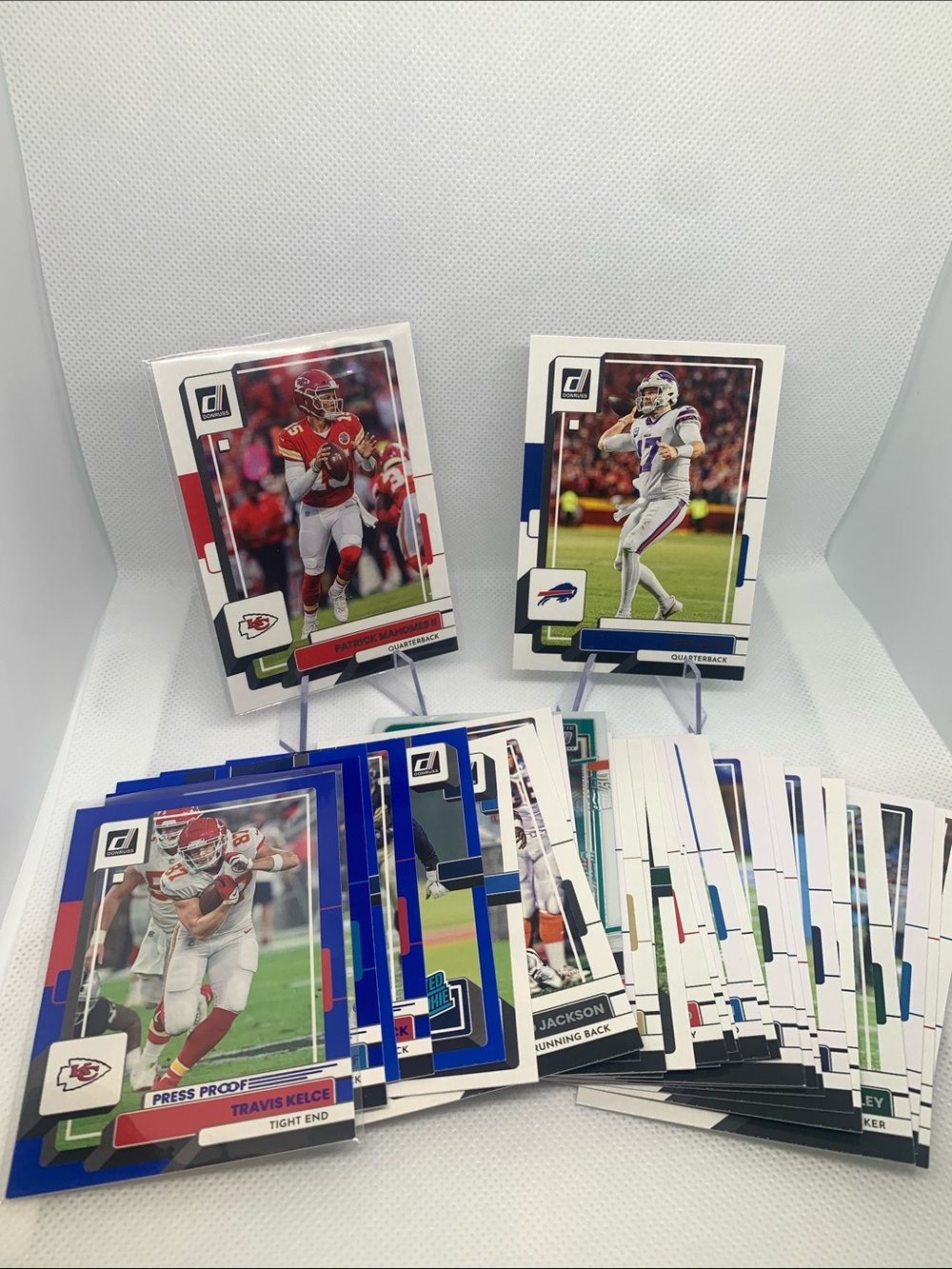 30+ NFL Donruss Card Lot Rated Rookies HOF Players Patrick Mahomes Josh Allen